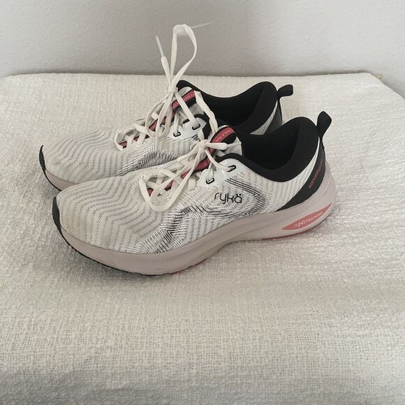 Ryka Womens Never Quit White Cross Training Shoes Size 8 pastel pink sole - Picture 1 of 8